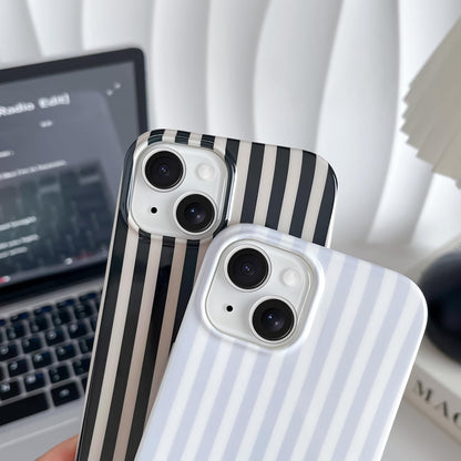 for iPhone 14 Case Cute Striped Phone Case Soft TPU Slim Shockproof Phone Cover for Women Girls, Blue and White