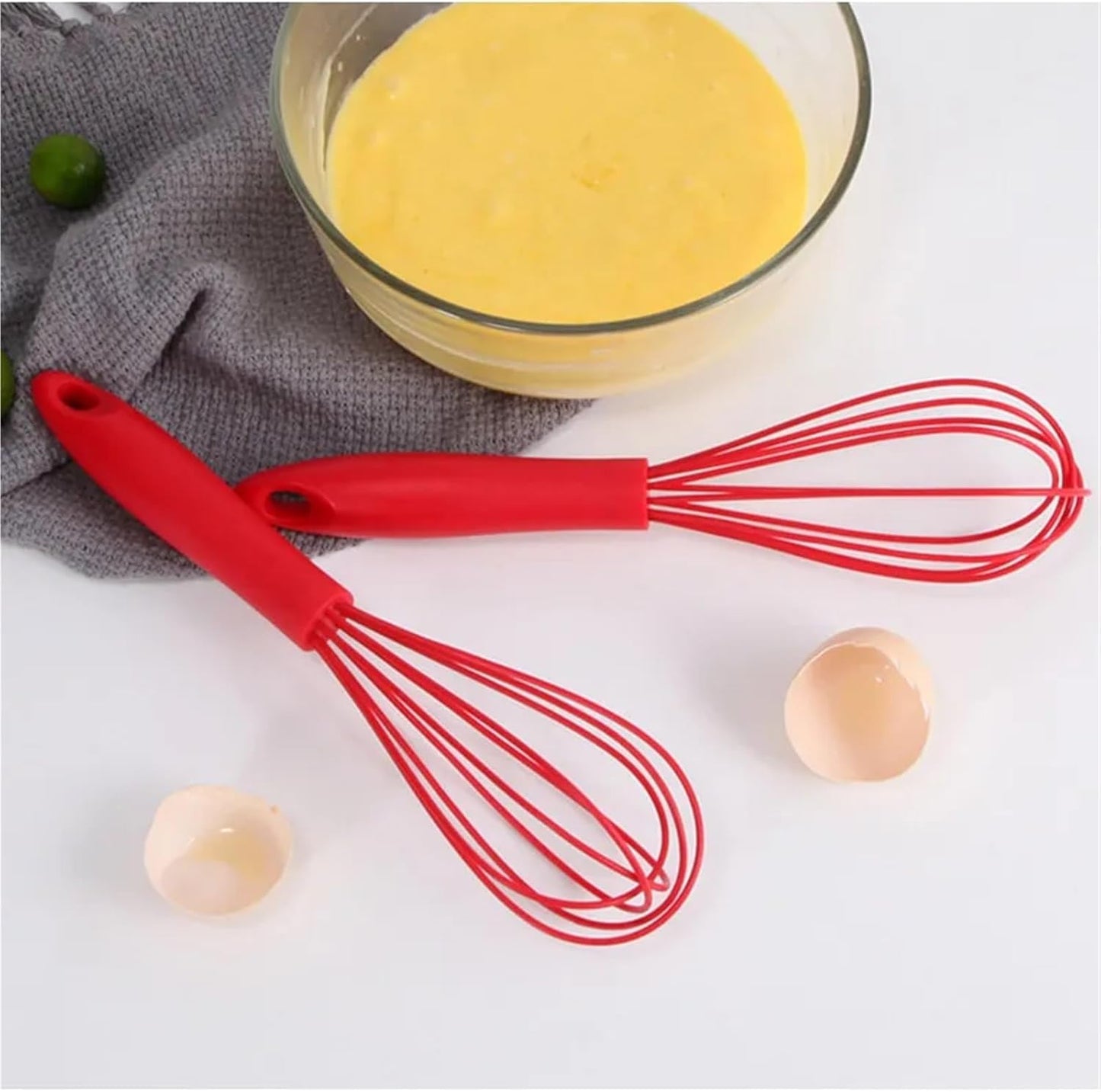 Manual Egg Beater 6 Inch Mini Silicone Mixer Cream Whisk Household Baking Tools Kitchen Gadgets Cooking Accessories(Yellow)