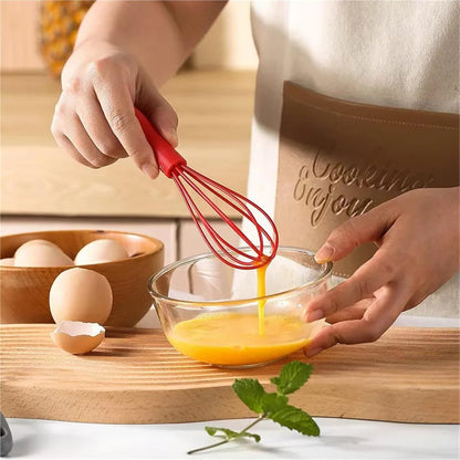 Manual Egg Beater 6 Inch Mini Silicone Mixer Cream Whisk Household Baking Tools Kitchen Gadgets Cooking Accessories(Yellow)