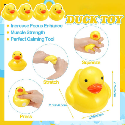 24 Pcs Duck Stress Ball for Adults Yellow Duck Fidget Ball | Cute Duck Party Favors for Birthday Gifts, Office Stress Relief, Christmas Stocking Stuffer Gift Adhd Autism Anxiety