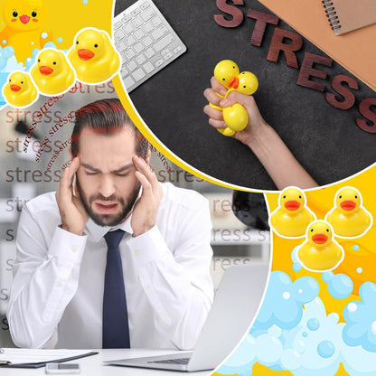 24 Pcs Duck Stress Ball for Adults Yellow Duck Fidget Ball | Cute Duck Party Favors for Birthday Gifts, Office Stress Relief, Christmas Stocking Stuffer Gift Adhd Autism Anxiety