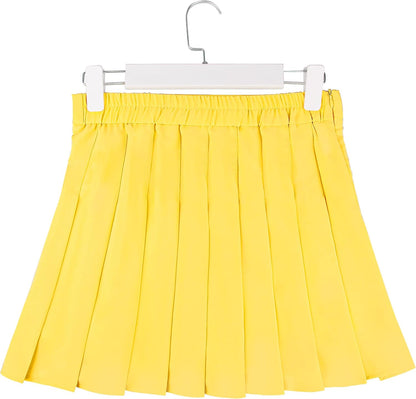 Pleated Skirt for Women Skater Skirt with Shorts Elastic Waist Plus Size Tennis Skirts
