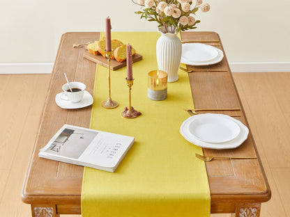 Yellow Table Runner Seasonal Autumn Kitchen Dining Coffee Table Decoration 55 Inches Long Waterproof Farmhouse Rustic Table Runner Halloween Home Wedding Party Birthday Decor 16x55Inch