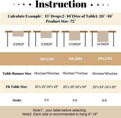 Yellow Table Runner Seasonal Autumn Kitchen Dining Coffee Table Decoration 55 Inches Long Waterproof Farmhouse Rustic Table Runner Halloween Home Wedding Party Birthday Decor 16x55Inch