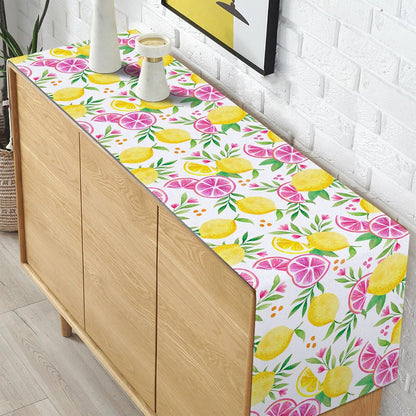 Pink Lemon Table Runner Summer Lemon Theme Girls Birthday Party Decoration Lemonade Kitchen Dining Room Home Decor (13" x 72")
