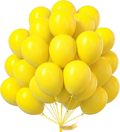 Yellow Balloons 100pcs Latex Helium Balloons 12 Inch | Birthday Baby Shower Graduation Sunflower Anniversary Engagement Bee Hawaiian Lemon Party Decorations Yellow-Y55