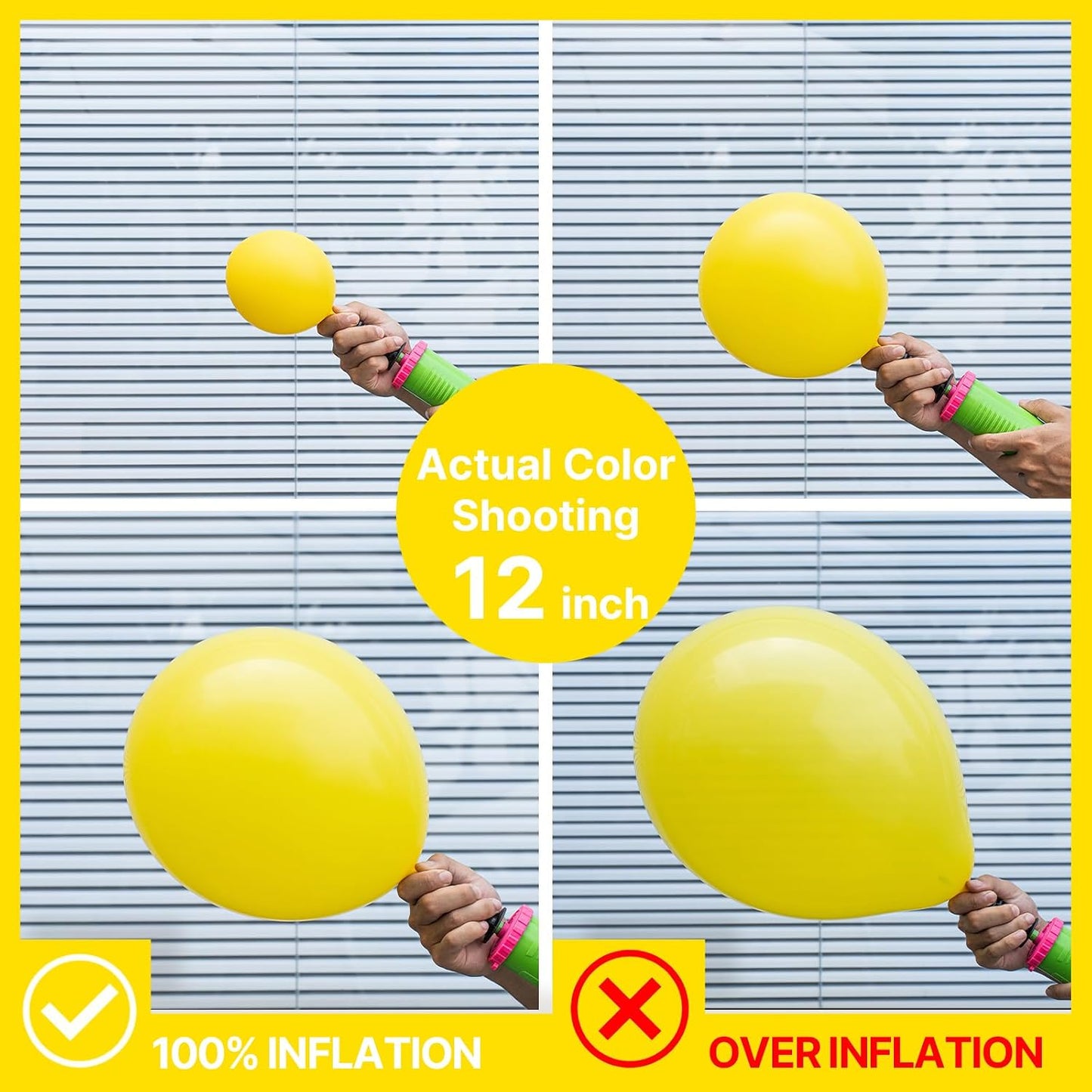 Yellow Balloons 100pcs Latex Helium Balloons 12 Inch | Birthday Baby Shower Graduation Sunflower Anniversary Engagement Bee Hawaiian Lemon Party Decorations Yellow-Y55