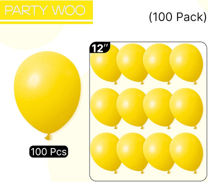 Yellow Balloons 100pcs Latex Helium Balloons 12 Inch | Birthday Baby Shower Graduation Sunflower Anniversary Engagement Bee Hawaiian Lemon Party Decorations Yellow-Y55