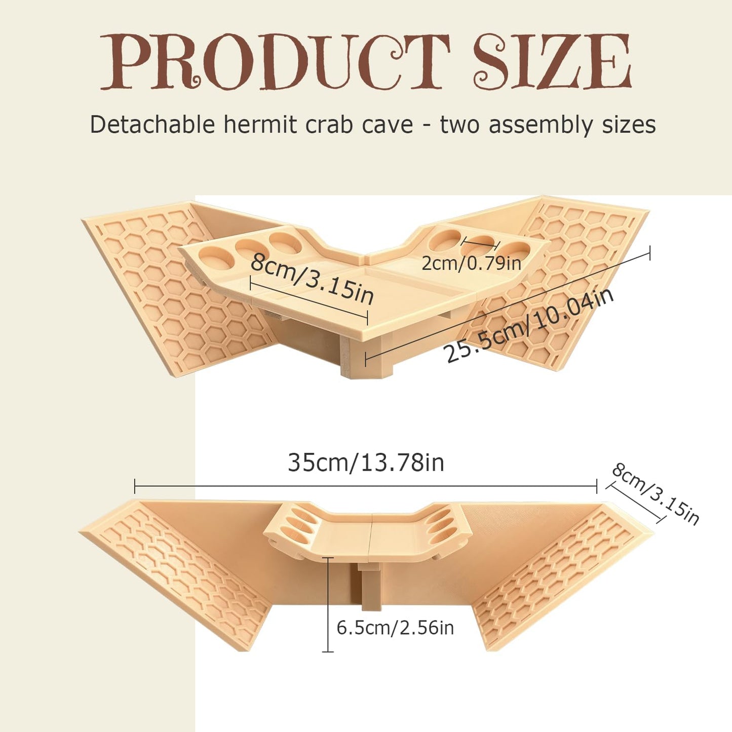 Hermit Crab Cave Hideout, 3-in-1 Underground Tunnel & Climbing Toys, Reptile Tank Accessories Habitat Decor for Hermit Crabs, Geckos, Frogs (Yellow)