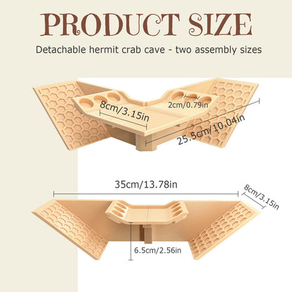 Hermit Crab Cave Hideout, 3-in-1 Underground Tunnel & Climbing Toys, Reptile Tank Accessories Habitat Decor for Hermit Crabs, Geckos, Frogs (Yellow)