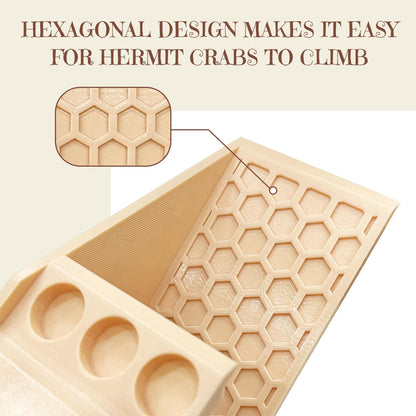 Hermit Crab Cave Hideout, 3-in-1 Underground Tunnel & Climbing Toys, Reptile Tank Accessories Habitat Decor for Hermit Crabs, Geckos, Frogs (Yellow)