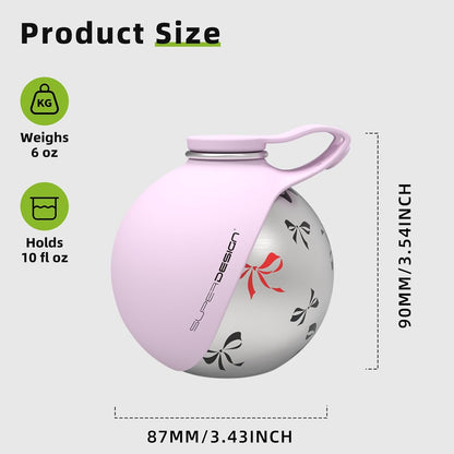 2-in-1 Portable Dog Water Bottle for Small Dogs - Leak-Proof & Compact Dog Travel Water Bottle -Stainless Steel Bottle & Silicone Bowl - Ideal for Walking, Hiking & Travels (10 fl oz, Pink)