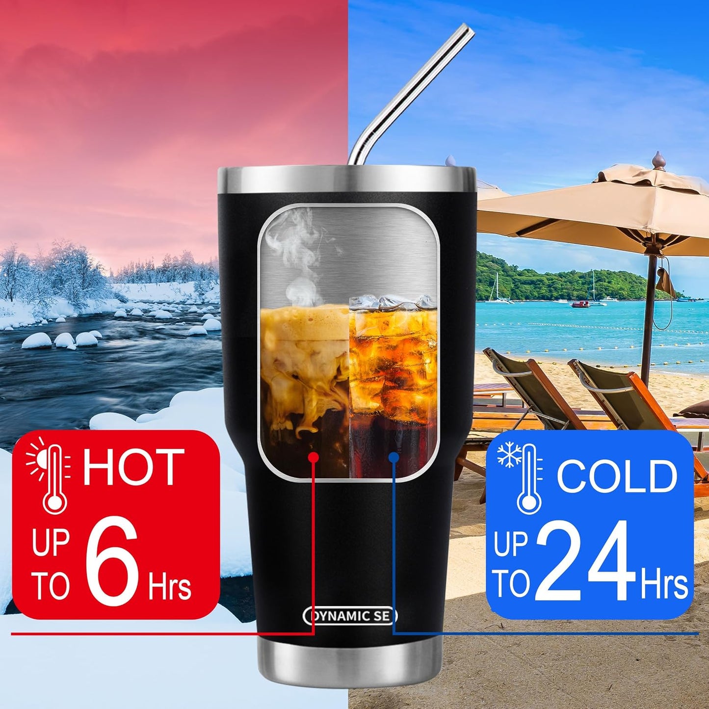 D·S 30oz Yellow Tumbler Double Wall Vacuum Insulated Travel Coffee Mug | Double Wall Vacuum Suit Cold and Hot Drink Fits in standard car cup holders With Splash-Proof Lid