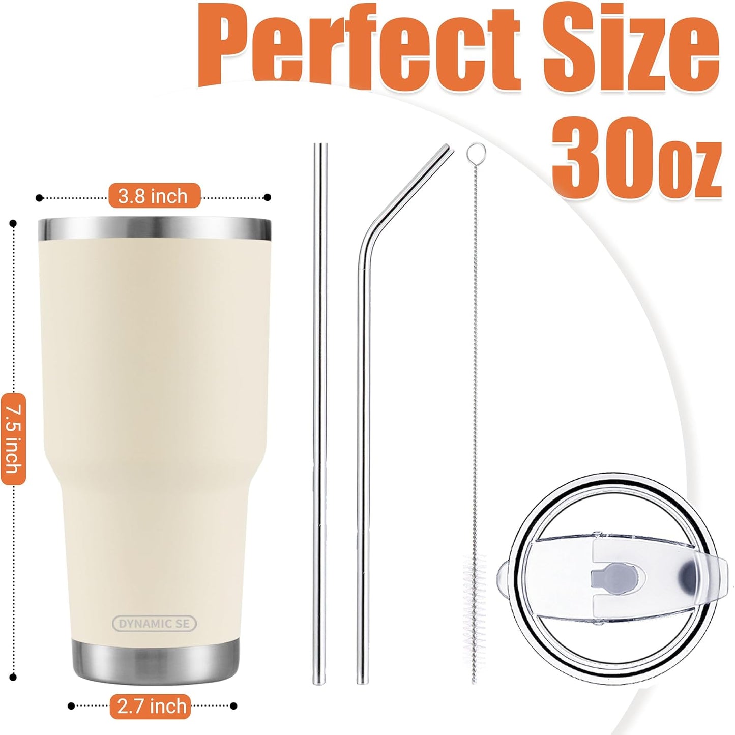 D·S 30oz Yellow Tumbler Double Wall Vacuum Insulated Travel Coffee Mug | Double Wall Vacuum Suit Cold and Hot Drink Fits in standard car cup holders With Splash-Proof Lid