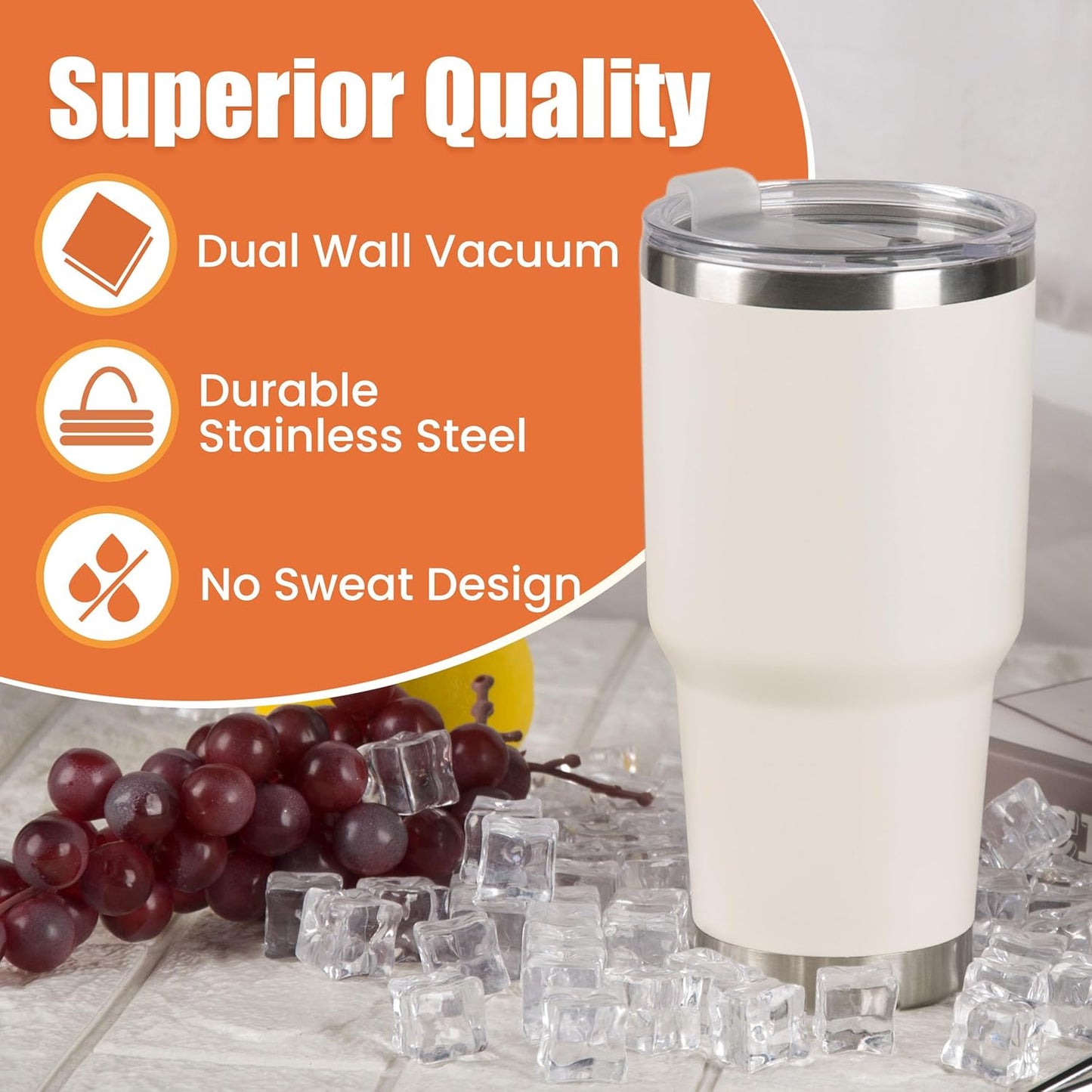 D·S 30oz Yellow Tumbler Double Wall Vacuum Insulated Travel Coffee Mug | Double Wall Vacuum Suit Cold and Hot Drink Fits in standard car cup holders With Splash-Proof Lid