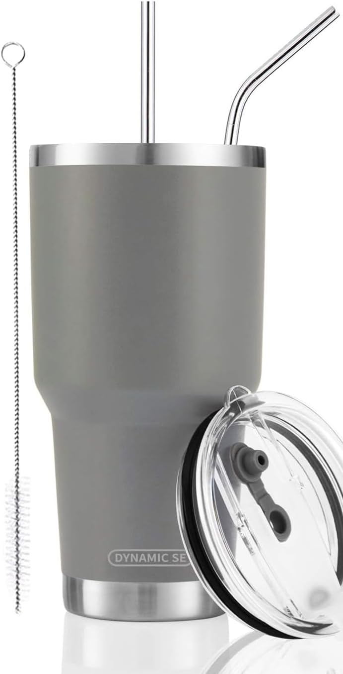 D·S 30oz Yellow Tumbler Double Wall Vacuum Insulated Travel Coffee Mug | Double Wall Vacuum Suit Cold and Hot Drink Fits in standard car cup holders With Splash-Proof Lid