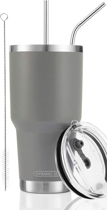 D·S 30oz Yellow Tumbler Double Wall Vacuum Insulated Travel Coffee Mug | Double Wall Vacuum Suit Cold and Hot Drink Fits in standard car cup holders With Splash-Proof Lid