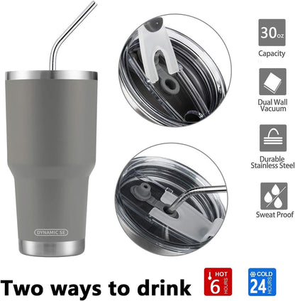 D·S 30oz Yellow Tumbler Double Wall Vacuum Insulated Travel Coffee Mug | Double Wall Vacuum Suit Cold and Hot Drink Fits in standard car cup holders With Splash-Proof Lid