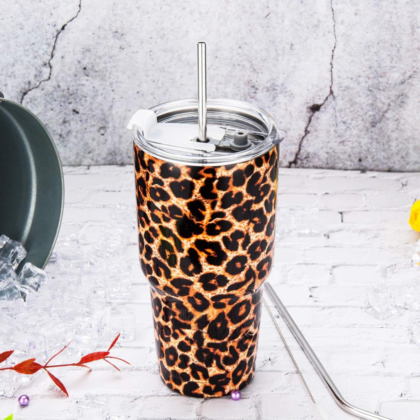 D·S 30oz Yellow Tumbler Double Wall Vacuum Insulated Travel Coffee Mug | Double Wall Vacuum Suit Cold and Hot Drink Fits in standard car cup holders With Splash-Proof Lid