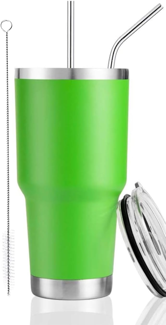 D·S 30oz Yellow Tumbler Double Wall Vacuum Insulated Travel Coffee Mug | Double Wall Vacuum Suit Cold and Hot Drink Fits in standard car cup holders With Splash-Proof Lid