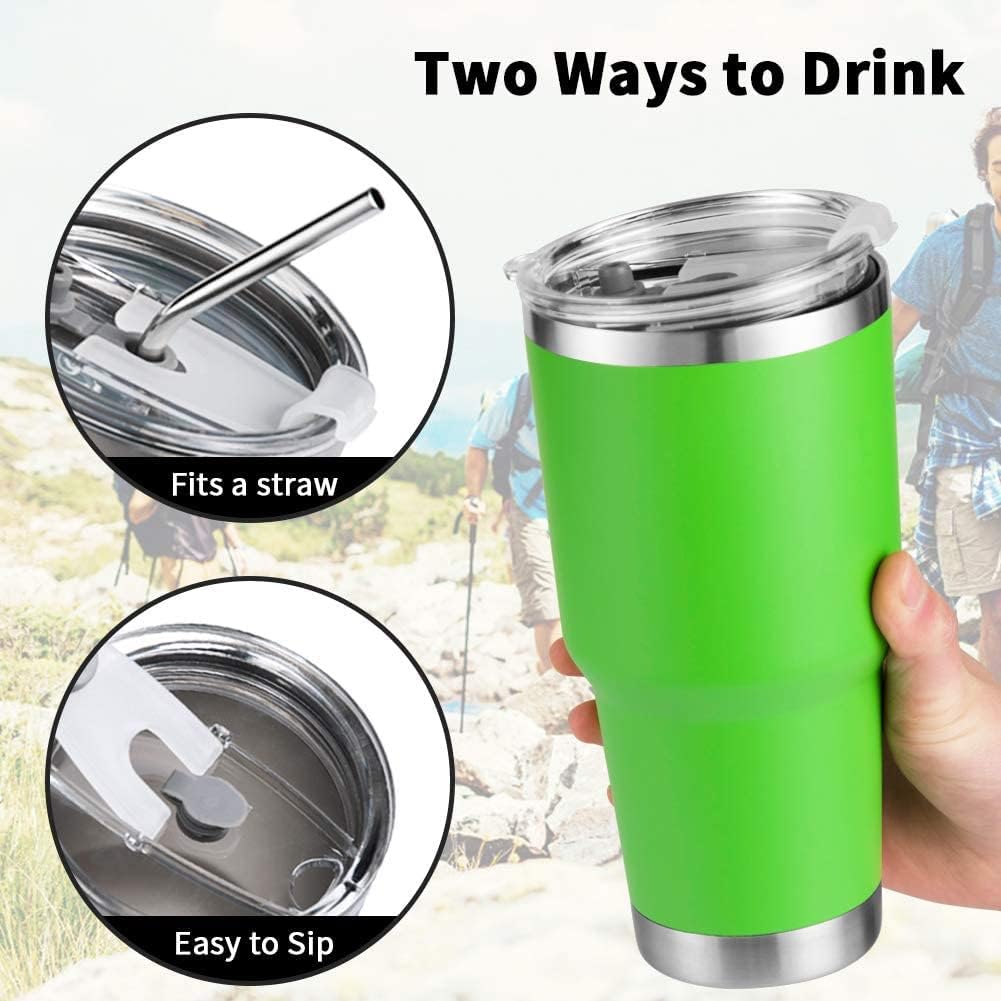 D·S 30oz Yellow Tumbler Double Wall Vacuum Insulated Travel Coffee Mug | Double Wall Vacuum Suit Cold and Hot Drink Fits in standard car cup holders With Splash-Proof Lid
