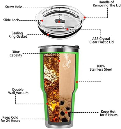 D·S 30oz Yellow Tumbler Double Wall Vacuum Insulated Travel Coffee Mug | Double Wall Vacuum Suit Cold and Hot Drink Fits in standard car cup holders With Splash-Proof Lid