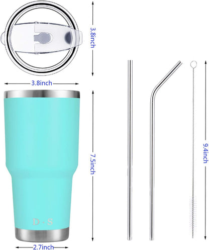 D·S 30oz Yellow Tumbler Double Wall Vacuum Insulated Travel Coffee Mug | Double Wall Vacuum Suit Cold and Hot Drink Fits in standard car cup holders With Splash-Proof Lid