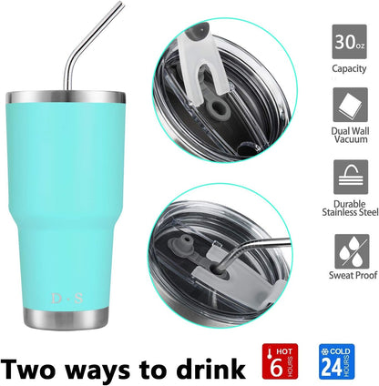 D·S 30oz Yellow Tumbler Double Wall Vacuum Insulated Travel Coffee Mug | Double Wall Vacuum Suit Cold and Hot Drink Fits in standard car cup holders With Splash-Proof Lid