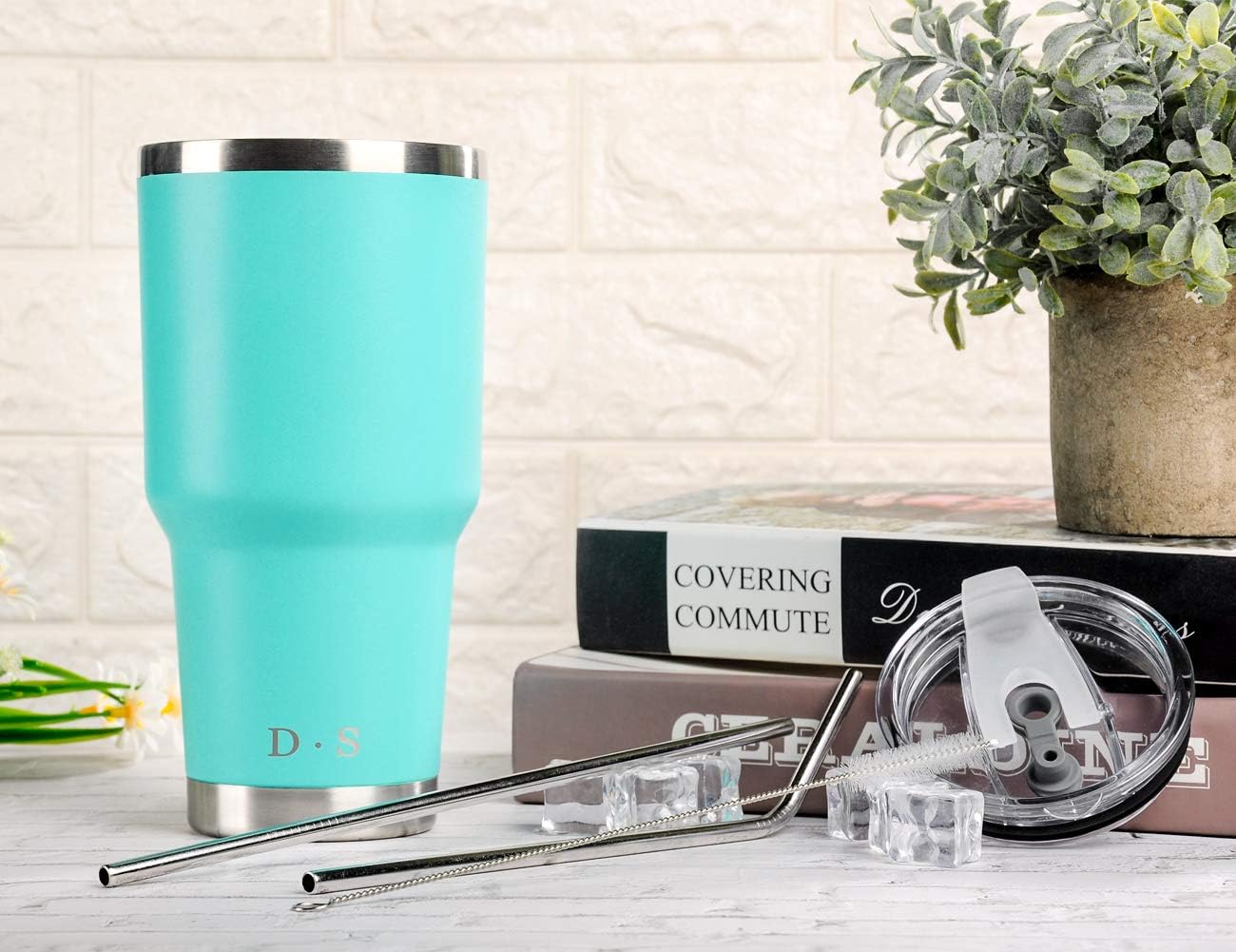 D·S 30oz Yellow Tumbler Double Wall Vacuum Insulated Travel Coffee Mug | Double Wall Vacuum Suit Cold and Hot Drink Fits in standard car cup holders With Splash-Proof Lid