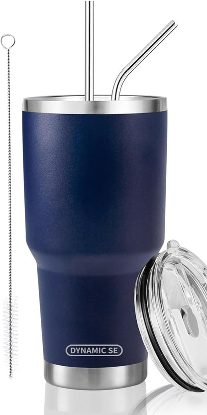 D·S 30oz Yellow Tumbler Double Wall Vacuum Insulated Travel Coffee Mug | Double Wall Vacuum Suit Cold and Hot Drink Fits in standard car cup holders With Splash-Proof Lid