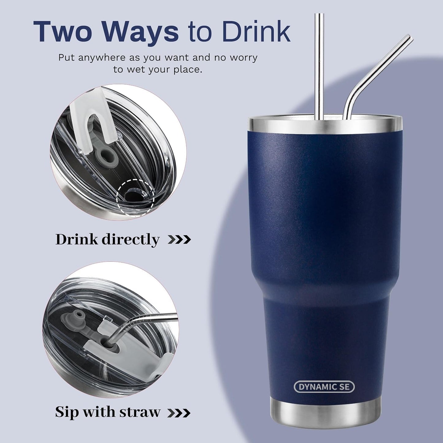D·S 30oz Yellow Tumbler Double Wall Vacuum Insulated Travel Coffee Mug | Double Wall Vacuum Suit Cold and Hot Drink Fits in standard car cup holders With Splash-Proof Lid