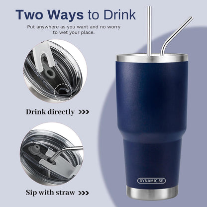 D·S 30oz Yellow Tumbler Double Wall Vacuum Insulated Travel Coffee Mug | Double Wall Vacuum Suit Cold and Hot Drink Fits in standard car cup holders With Splash-Proof Lid