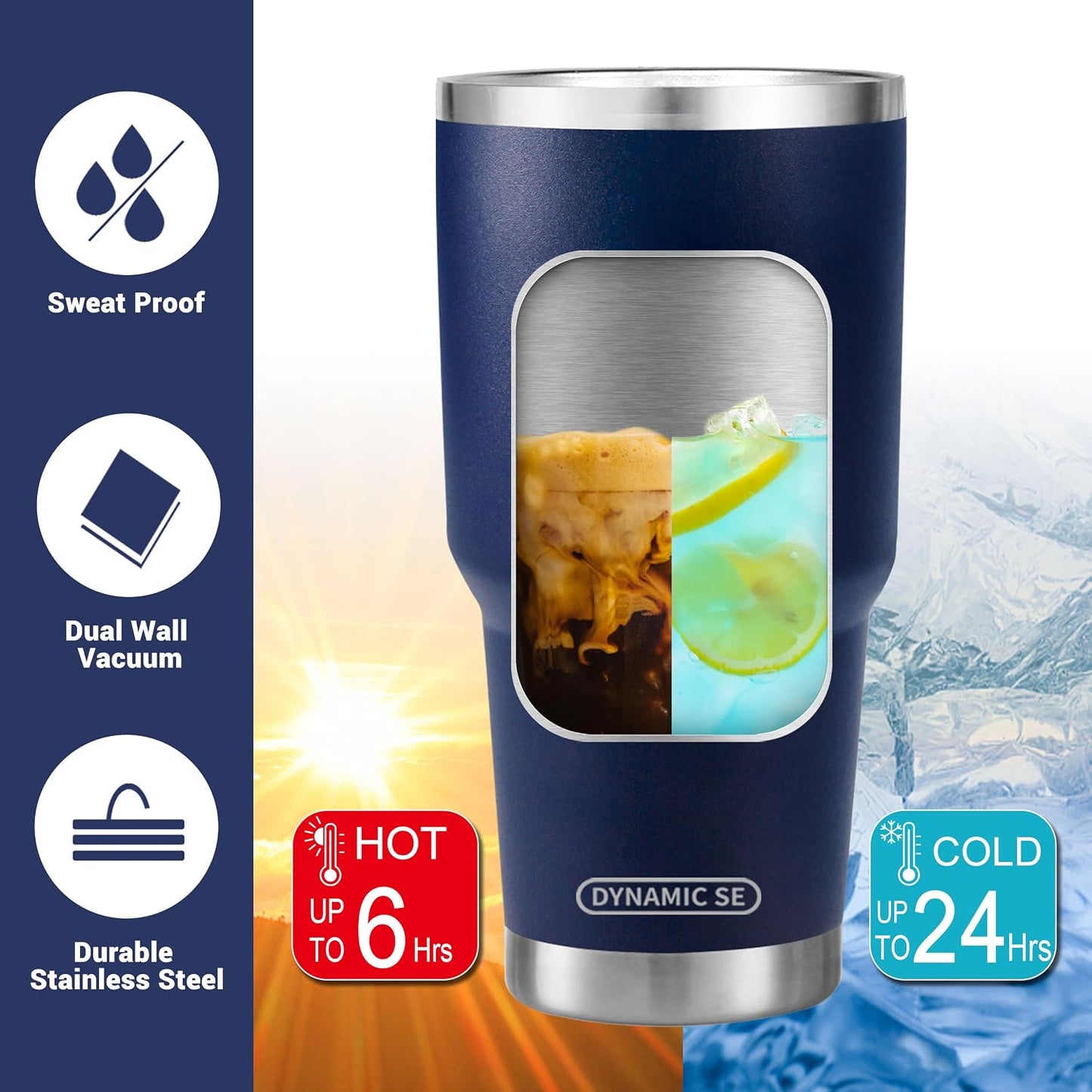 D·S 30oz Yellow Tumbler Double Wall Vacuum Insulated Travel Coffee Mug | Double Wall Vacuum Suit Cold and Hot Drink Fits in standard car cup holders With Splash-Proof Lid