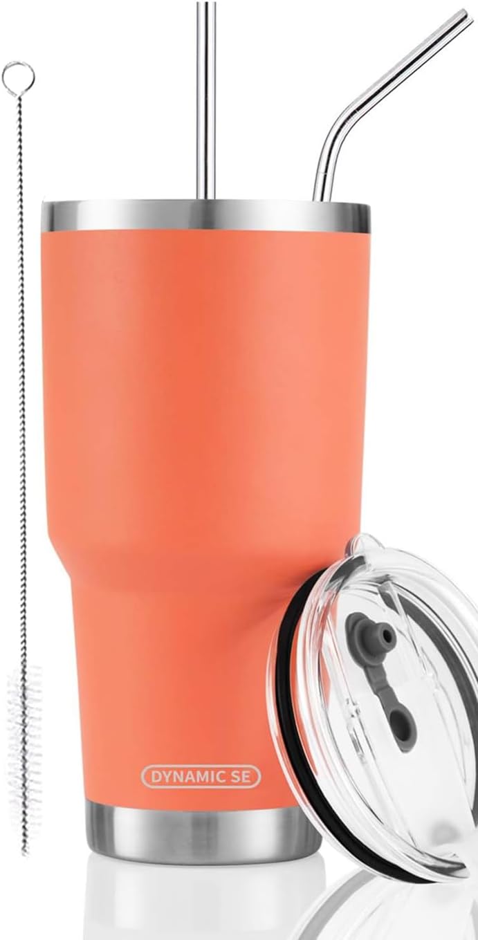 D·S 30oz Yellow Tumbler Double Wall Vacuum Insulated Travel Coffee Mug | Double Wall Vacuum Suit Cold and Hot Drink Fits in standard car cup holders With Splash-Proof Lid