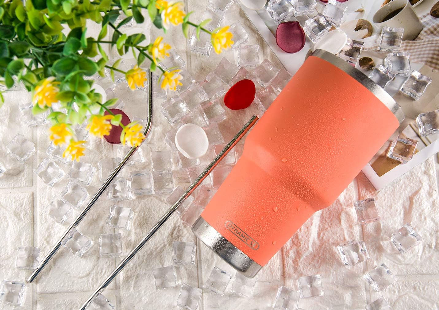 D·S 30oz Yellow Tumbler Double Wall Vacuum Insulated Travel Coffee Mug | Double Wall Vacuum Suit Cold and Hot Drink Fits in standard car cup holders With Splash-Proof Lid