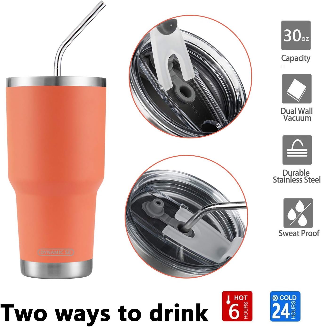 D·S 30oz Yellow Tumbler Double Wall Vacuum Insulated Travel Coffee Mug | Double Wall Vacuum Suit Cold and Hot Drink Fits in standard car cup holders With Splash-Proof Lid