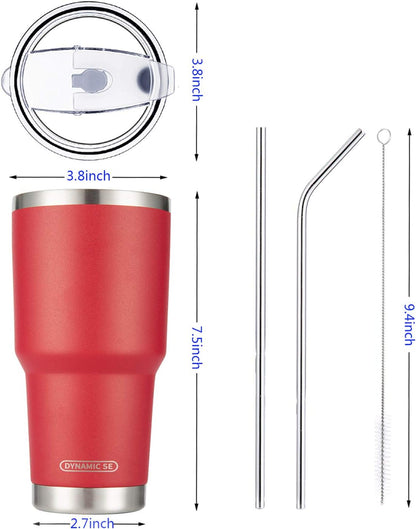 D·S 30oz Yellow Tumbler Double Wall Vacuum Insulated Travel Coffee Mug | Double Wall Vacuum Suit Cold and Hot Drink Fits in standard car cup holders With Splash-Proof Lid