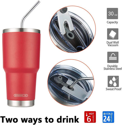 D·S 30oz Yellow Tumbler Double Wall Vacuum Insulated Travel Coffee Mug | Double Wall Vacuum Suit Cold and Hot Drink Fits in standard car cup holders With Splash-Proof Lid