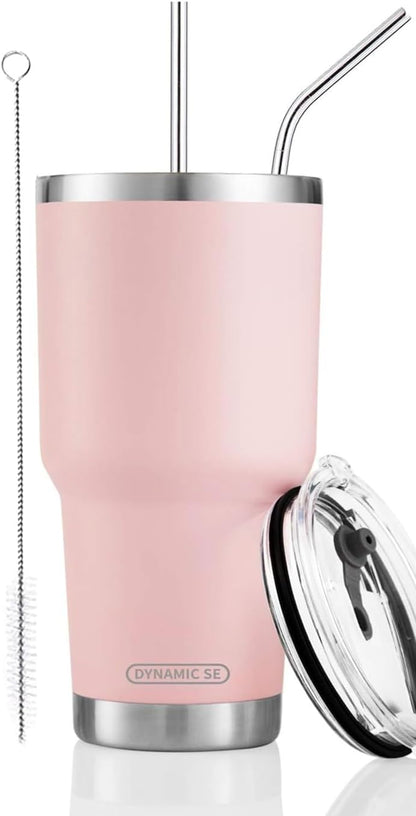 D·S 30oz Yellow Tumbler Double Wall Vacuum Insulated Travel Coffee Mug | Double Wall Vacuum Suit Cold and Hot Drink Fits in standard car cup holders With Splash-Proof Lid