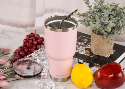 D·S 30oz Yellow Tumbler Double Wall Vacuum Insulated Travel Coffee Mug | Double Wall Vacuum Suit Cold and Hot Drink Fits in standard car cup holders With Splash-Proof Lid