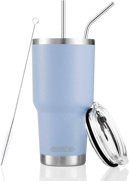 D·S 30oz Yellow Tumbler Double Wall Vacuum Insulated Travel Coffee Mug | Double Wall Vacuum Suit Cold and Hot Drink Fits in standard car cup holders With Splash-Proof Lid