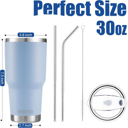 D·S 30oz Yellow Tumbler Double Wall Vacuum Insulated Travel Coffee Mug | Double Wall Vacuum Suit Cold and Hot Drink Fits in standard car cup holders With Splash-Proof Lid