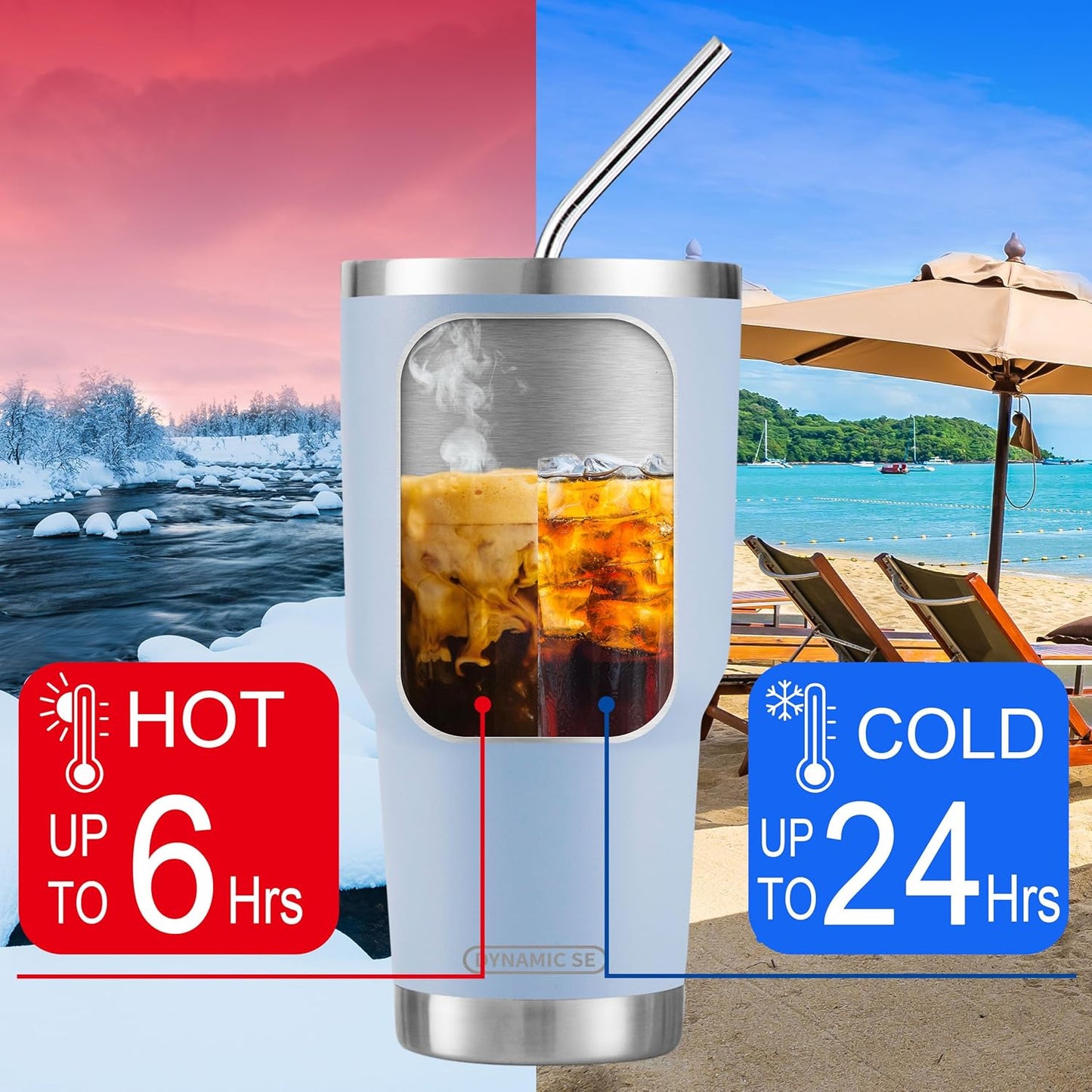 D·S 30oz Yellow Tumbler Double Wall Vacuum Insulated Travel Coffee Mug | Double Wall Vacuum Suit Cold and Hot Drink Fits in standard car cup holders With Splash-Proof Lid