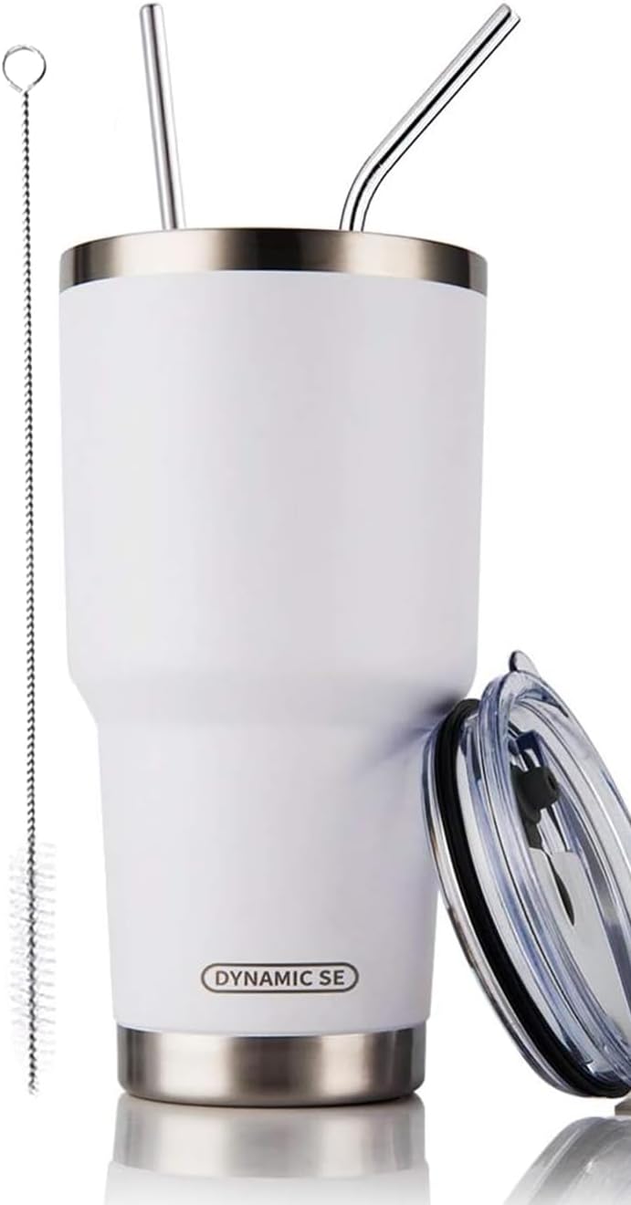 D·S 30oz Yellow Tumbler Double Wall Vacuum Insulated Travel Coffee Mug | Double Wall Vacuum Suit Cold and Hot Drink Fits in standard car cup holders With Splash-Proof Lid