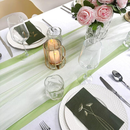 Yellow Chiffon Table Runner Elegant 10FT 28x120 Inch | Dining Table Decor for Wedding, Birthday, Anniversary, Baby Shower, Bridal Shower Party and Boho Rustic Home Decorations
