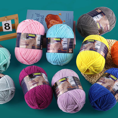 Chunky Velvet Yarn for Crocheting & Knitting, 7.05oz 262.4yd Super Soft Chenille Plush Yarn, Bulk Thick Yarns for Baby Blankets, Amigurumi, Scarves | 20 Colors (1, Duck Egg Yellow)