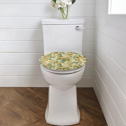 Lemon Toilet Lid Cover Yellow 1 Pcs Toilet Seat Lid Covers Decorative Round Elongated Toilet Lid Protector Covers