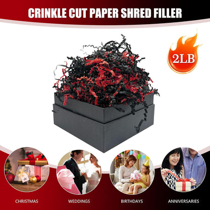 Lemon Yellow Crinkle Cut Paper Shred Filler, 2 LB Basket Filler Shredded Paper, Confetti Stuffing for Basket Filling, Halloween, Christmas, Birthdays, Gift Wrapping, Stuffer Party Supplies - Colors B