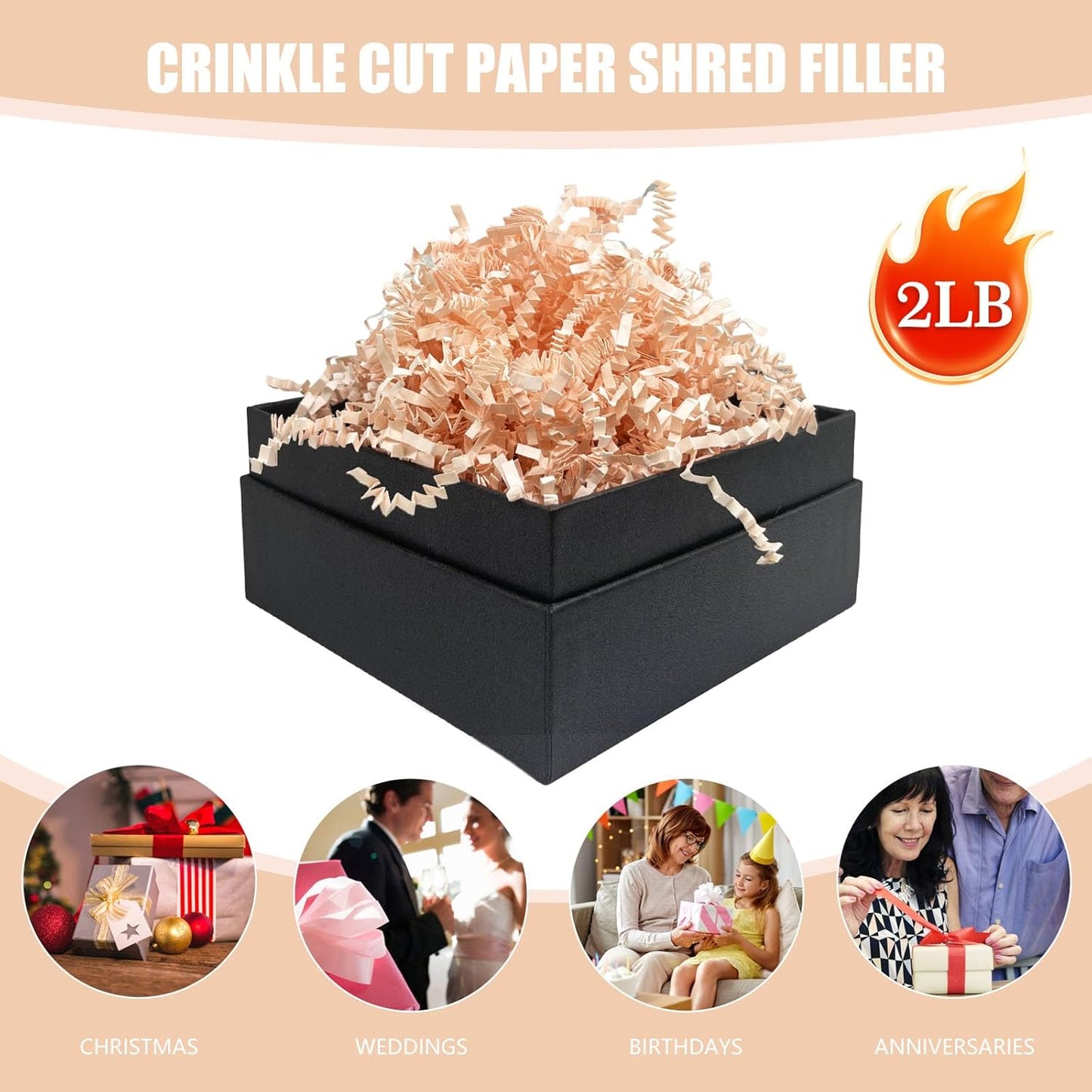 Lemon Yellow Crinkle Cut Paper Shred Filler, 2 LB Basket Filler Shredded Paper, Confetti Stuffing for Basket Filling, Halloween, Christmas, Birthdays, Gift Wrapping, Stuffer Party Supplies - Colors B