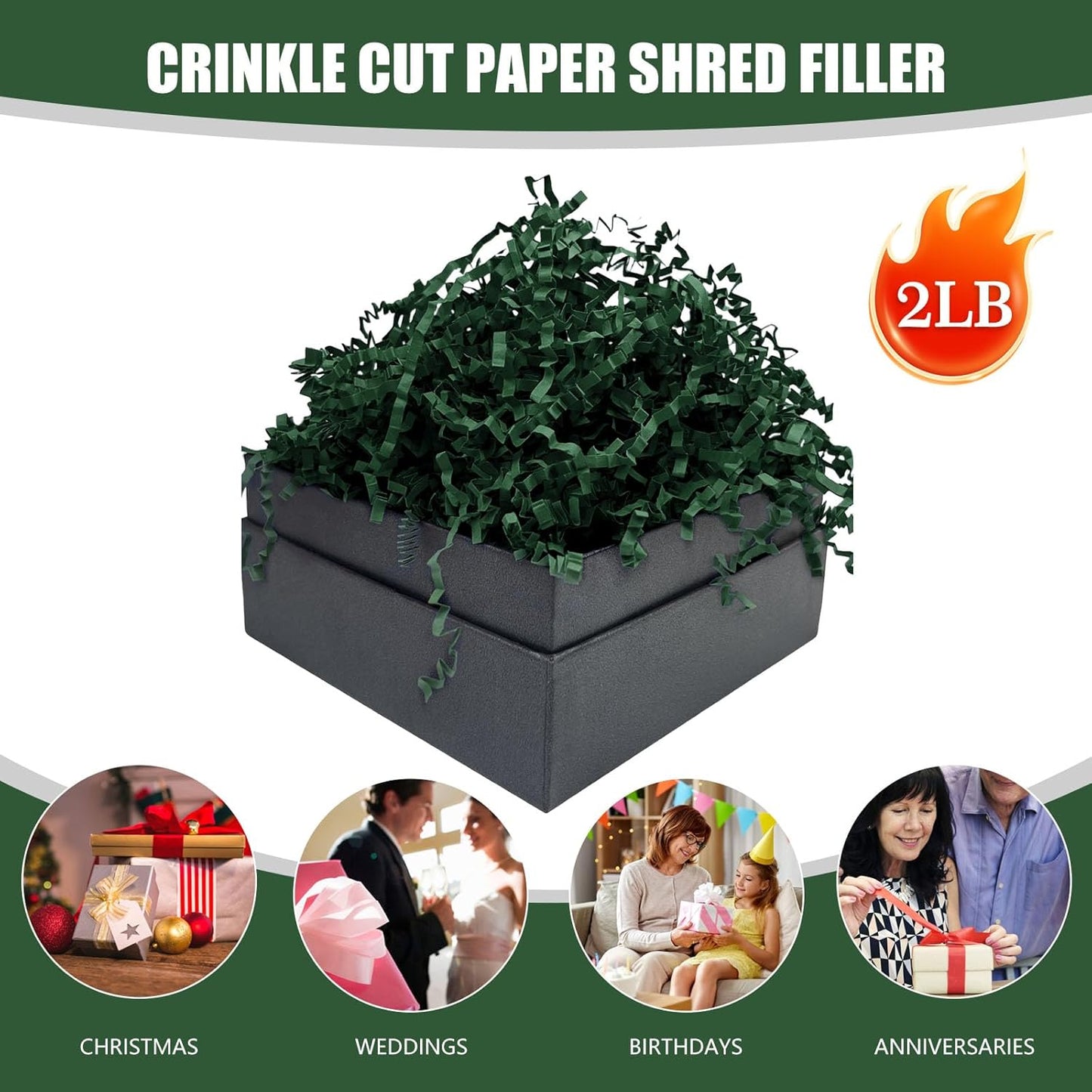 Lemon Yellow Crinkle Cut Paper Shred Filler, 2 LB Basket Filler Shredded Paper, Confetti Stuffing for Basket Filling, Halloween, Christmas, Birthdays, Gift Wrapping, Stuffer Party Supplies - Colors B